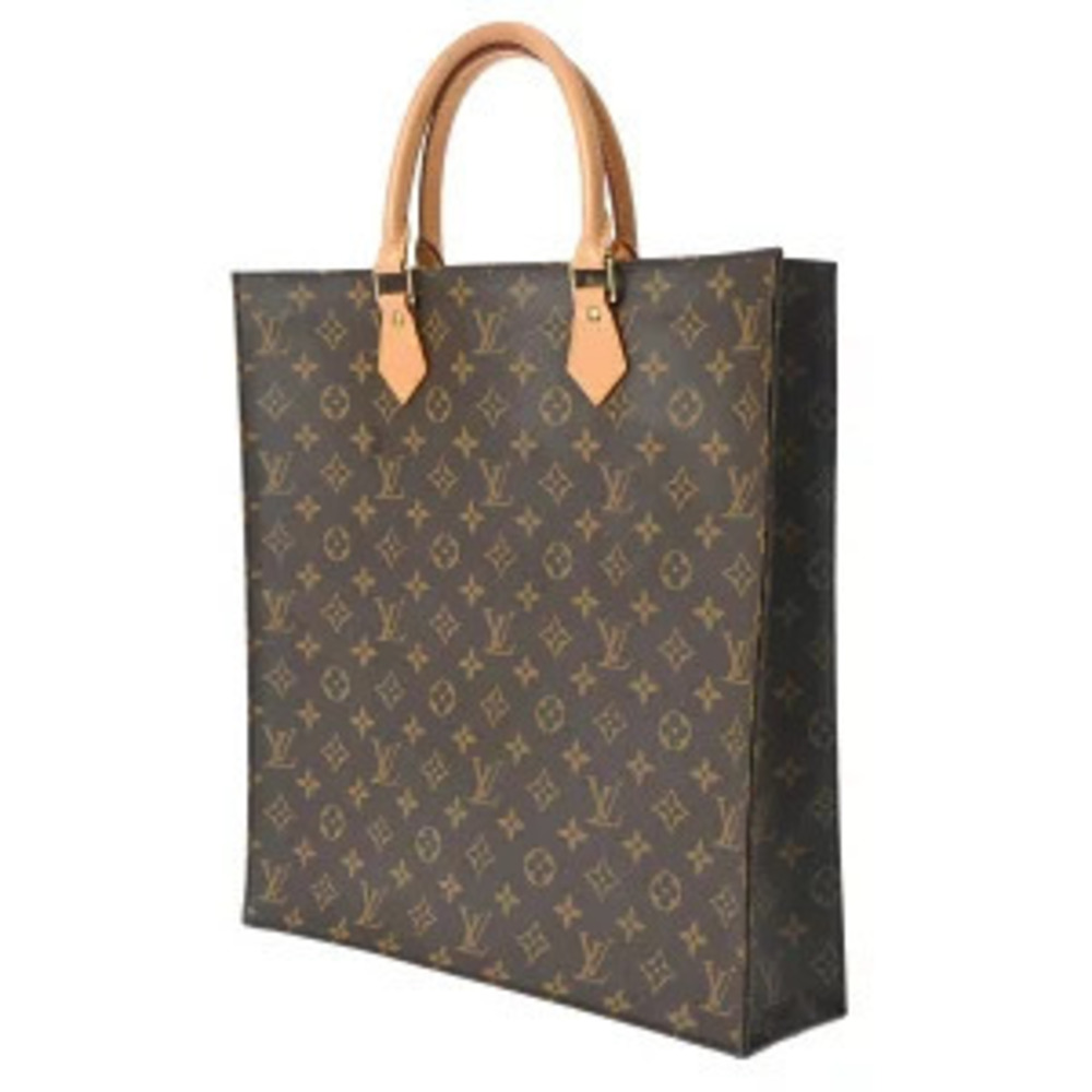 Louis Vuitton Brown Tote Sac Canvas Monogram Bag Plat